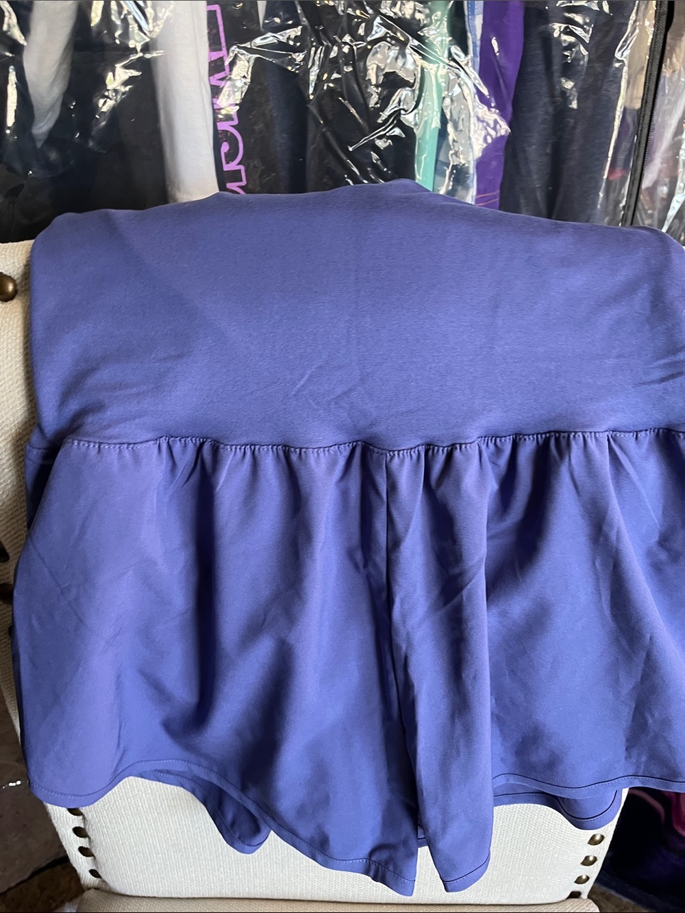 High-Waist Purple Women's Flared Shorts